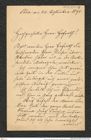 Nachlass Franz Steindachner, Brief von Wilhelm Mörth an Franz Steindachner (24.09.1894), Inv.Nr. 352.05, Seite 1
